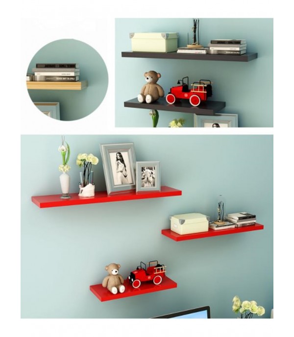 3Pcs Wall Shelves Set Simple Style Home Book Shelves Sundries Holder Home Wall Decor