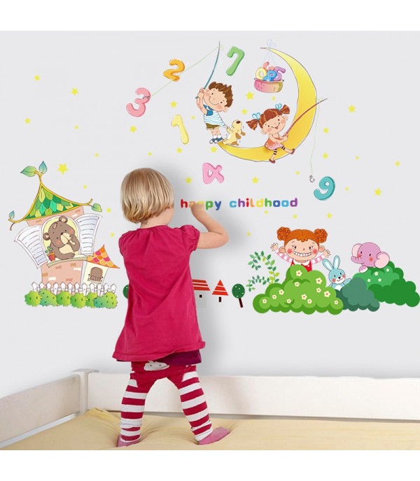 One Piece Wall Sticker Cute Cartoon Pattern Wallpaper