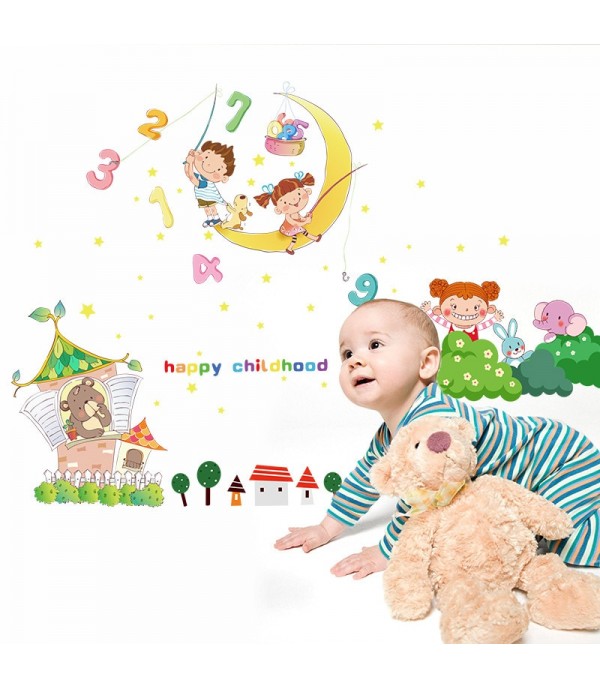 One Piece Wall Sticker Cute Cartoon Pattern Wallpaper