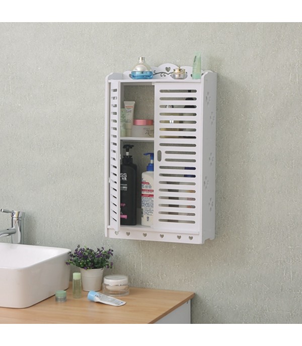 Wall Mounted Storage Shelf Nordic Style Double Doors Design Wall Rack