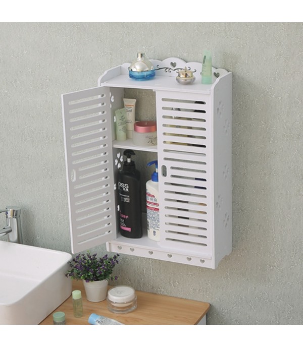 Wall Mounted Storage Shelf Nordic Style Double Doors Design Wall Rack