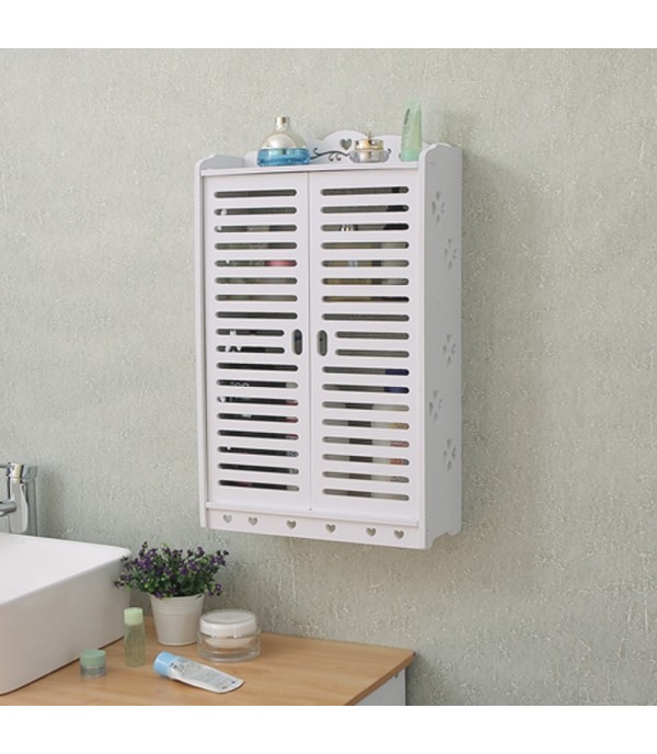 Wall Mounted Storage Shelf Nordic Style Double Doors Design Wall Rack