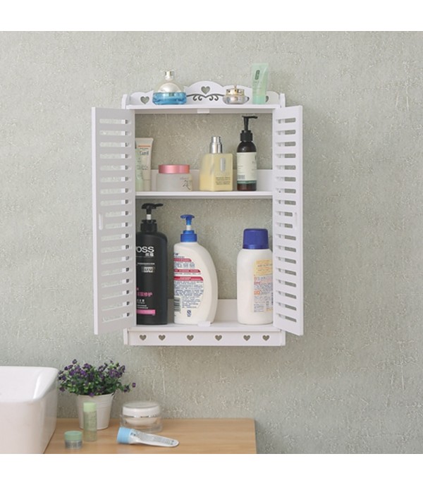 Wall Mounted Storage Shelf Nordic Style Double Doors Design Wall Rack