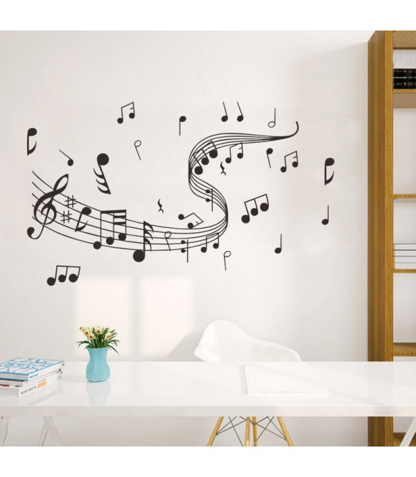 1Pc Wall Sticker Simple Note Pattern Creative Hand Painted Wall Decoratiion