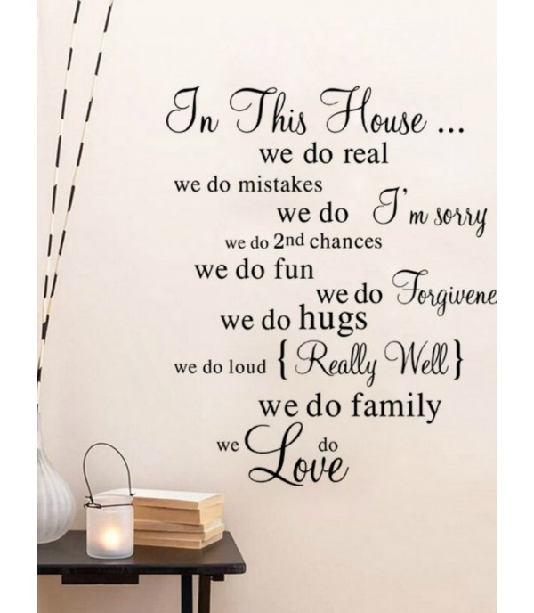 Living Room Wall Sticker Letter Pattern Modern Simple Style Wall Decor