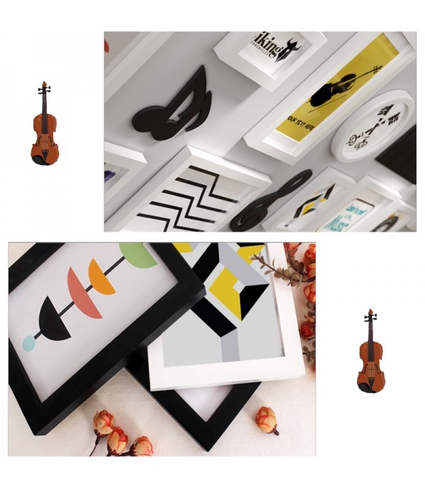 Music Element Themed Photo Wall Modern Solid Wood Pictures Home Wall Decoration