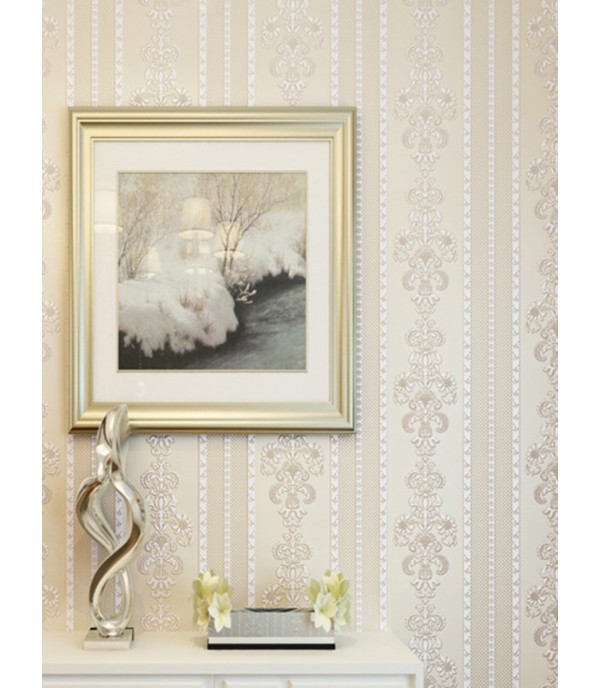 Bedroom Wall Paper European Style 3D Vertical Stripes Non-woven Wallpaper