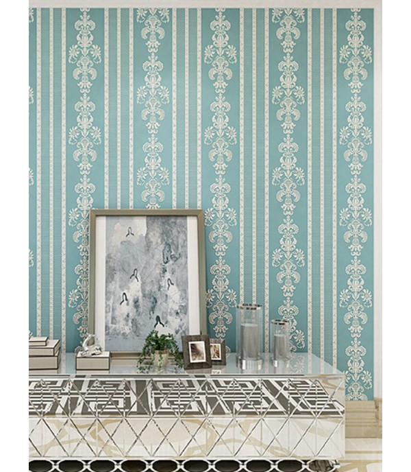 Bedroom Wall Paper European Style 3D Vertical Stripes Non-woven Wallpaper