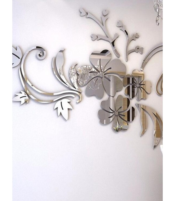 Wall Sticker 3D Flower Creative Living Room Mirror Wall Sticker