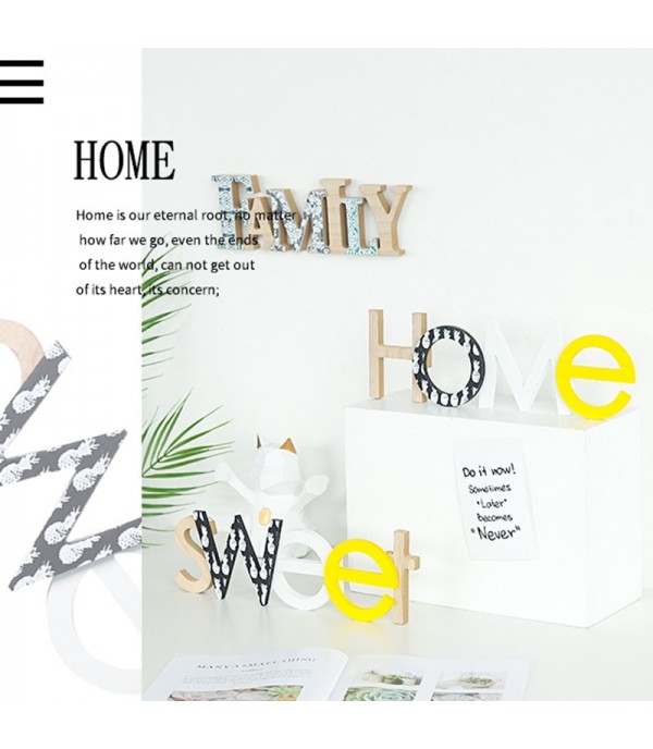 One Piece Wall Decor Letter Wooden Simple Bedroom Home Wall Accessory