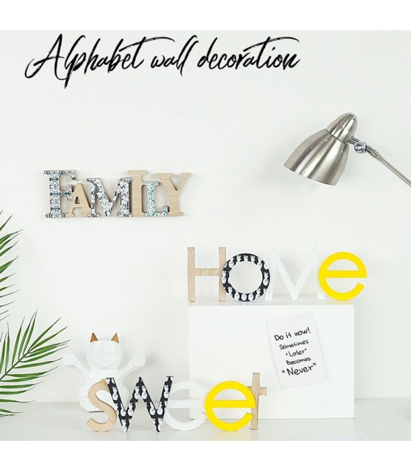 One Piece Wall Decor Letter Wooden Simple Bedroom Home Wall Accessory