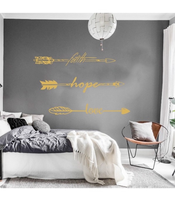 Wall Sticker Creative English Letters Arrow Pattern Wall Decoration