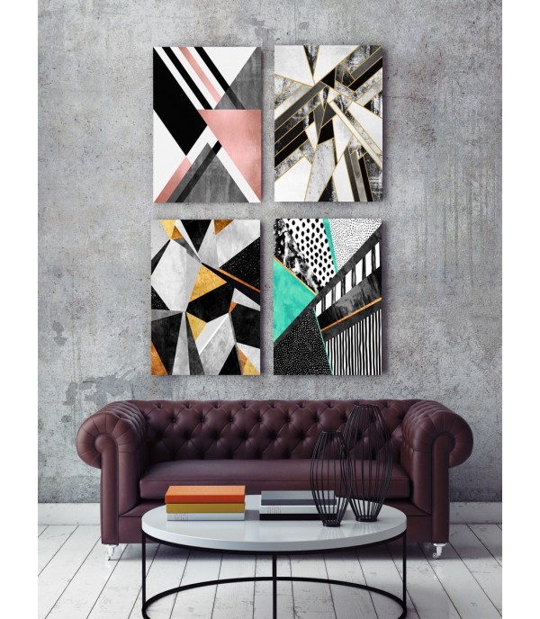 Wall Painting Modern Simple Colorful Strip Wall Mural Living Room Bedroom Hallway Decor