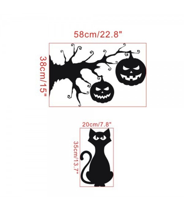 Wall Sticker Cat Pumpkin Pattern Creative Simple Wall Decoration