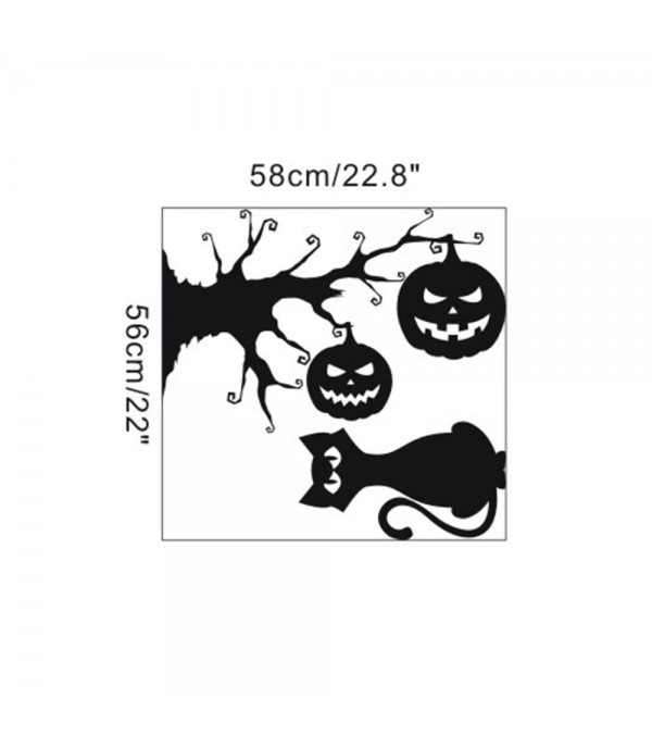 Wall Sticker Cat Pumpkin Pattern Creative Simple Wall Decoration