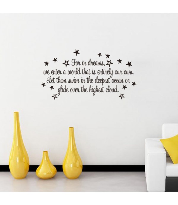 One Piece Wall Sticker Letter Print Children Waterproof Room Decor