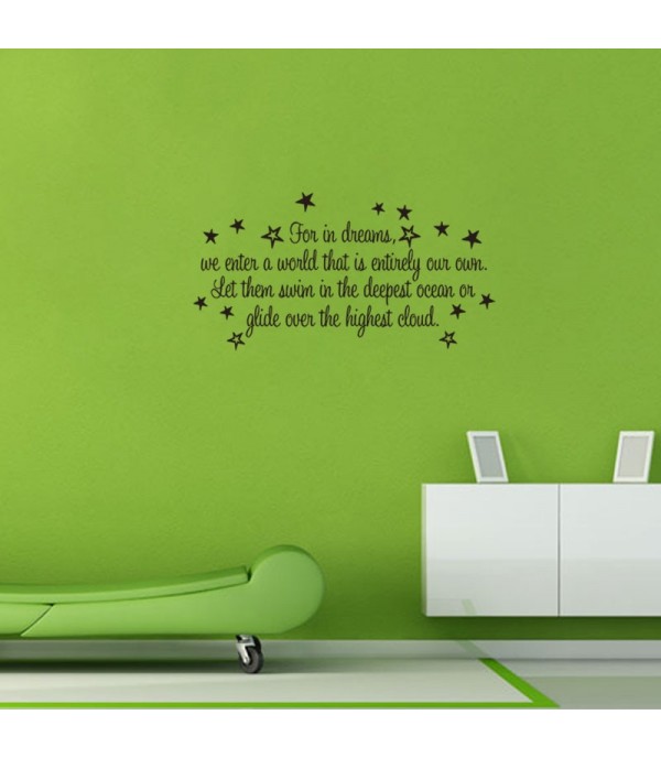 One Piece Wall Sticker Letter Print Children Waterproof Room Decor