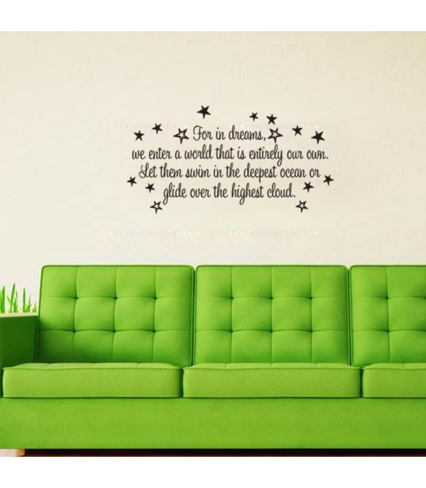 One Piece Wall Sticker Letter Print Children Waterproof Room Decor