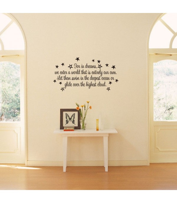 One Piece Wall Sticker Letter Print Children Waterproof Room Decor