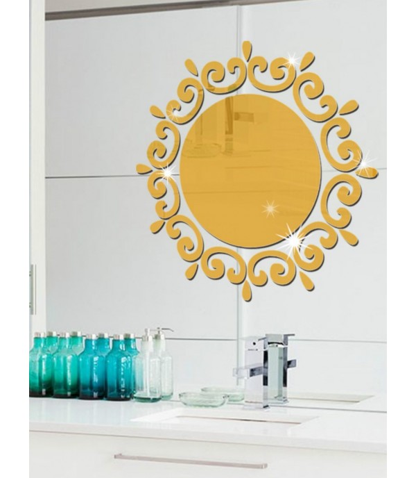 Wall Mirror Sticker Creative Solid Delicate Waterproof Wall Decor