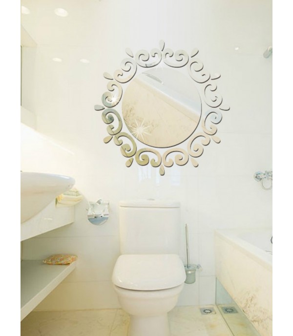 Wall Mirror Sticker Creative Solid Delicate Waterproof Wall Decor