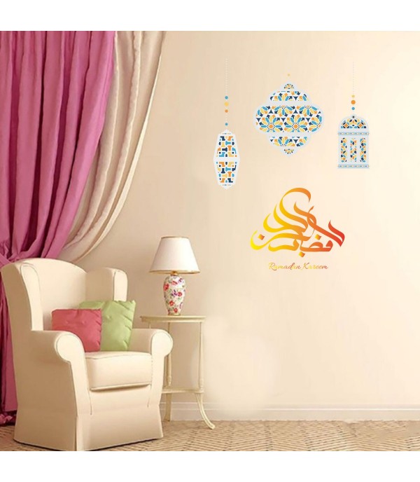 Wall Sticker Creative Decorative Pendent Lamp Letters Pattern Wall Decor