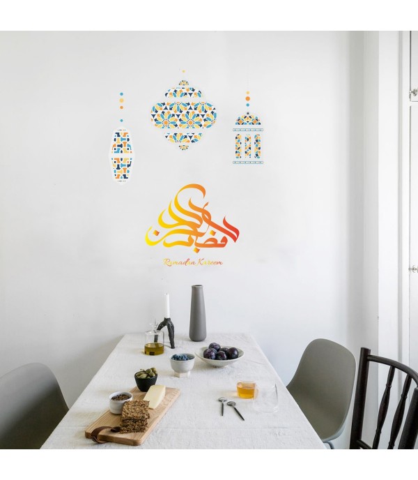 Wall Sticker Creative Decorative Pendent Lamp Letters Pattern Wall Decor