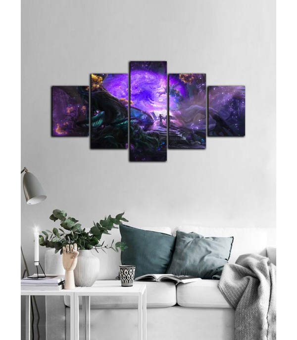 5Pcs Paintings Set Dreamy Forest Pattern Living Room Decorative Wall Decoration