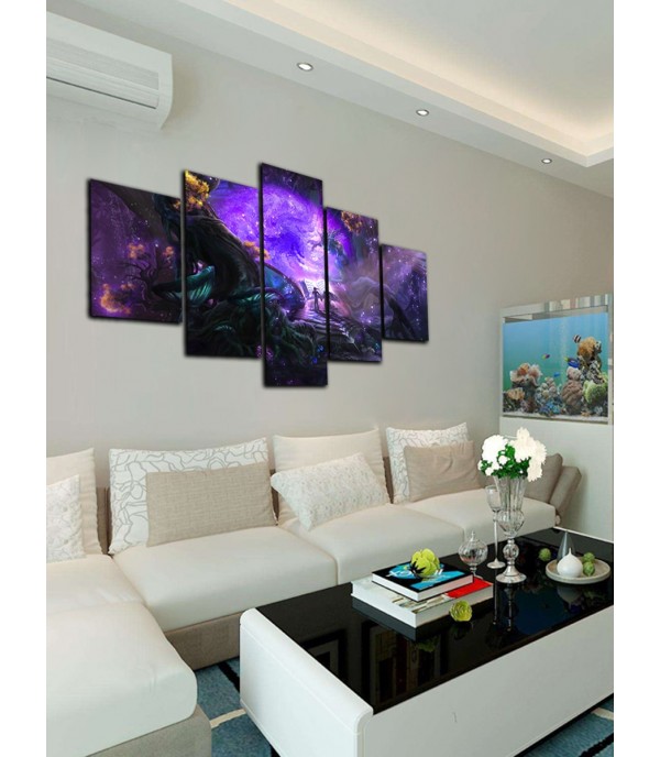 5Pcs Paintings Set Dreamy Forest Pattern Living Room Decorative Wall Decoration