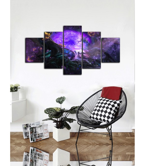 5Pcs Paintings Set Dreamy Forest Pattern Living Room Decorative Wall Decoration