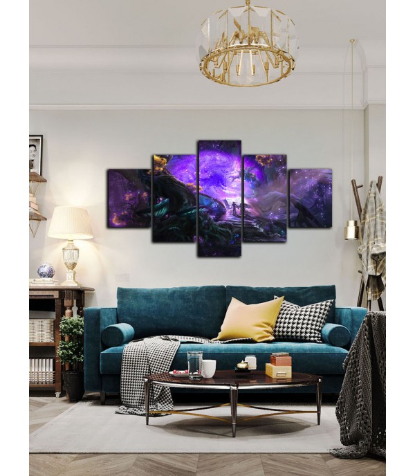 5Pcs Paintings Set Dreamy Forest Pattern Living Room Decorative Wall Decoration