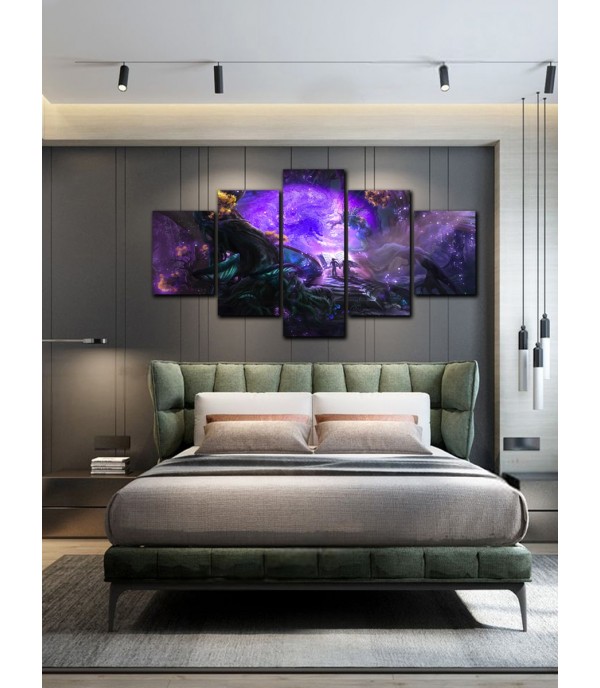 5Pcs Paintings Set Dreamy Forest Pattern Living Room Decorative Wall Decoration