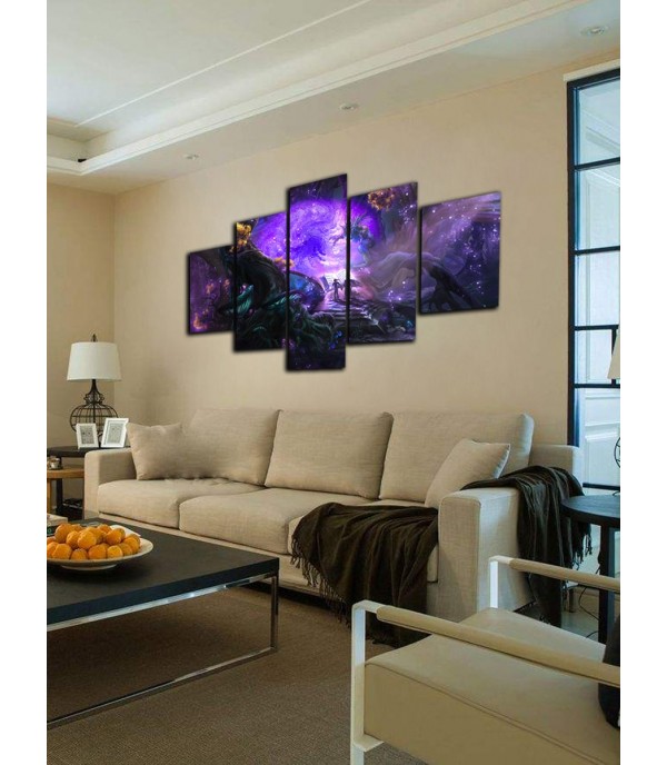 5Pcs Paintings Set Dreamy Forest Pattern Living Room Decorative Wall Decoration