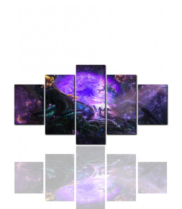 5Pcs Paintings Set Dreamy Forest Pattern Living Room Decorative Wall Decoration