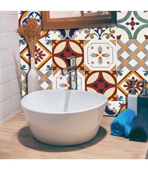 Home Wall Sticker Vintage Classic Style Bathroom Tile Sticker