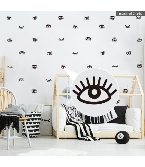 6Pcs Wall Stickers Simple Cute Eyes Pattern Kid's Room Wall Decoration