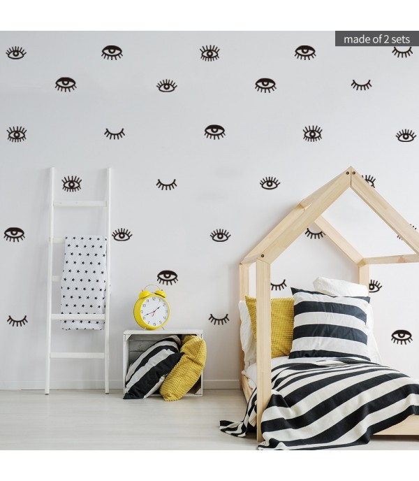 6Pcs Wall Stickers Simple Cute Eyes Pattern Kid's Room Wall Decoration