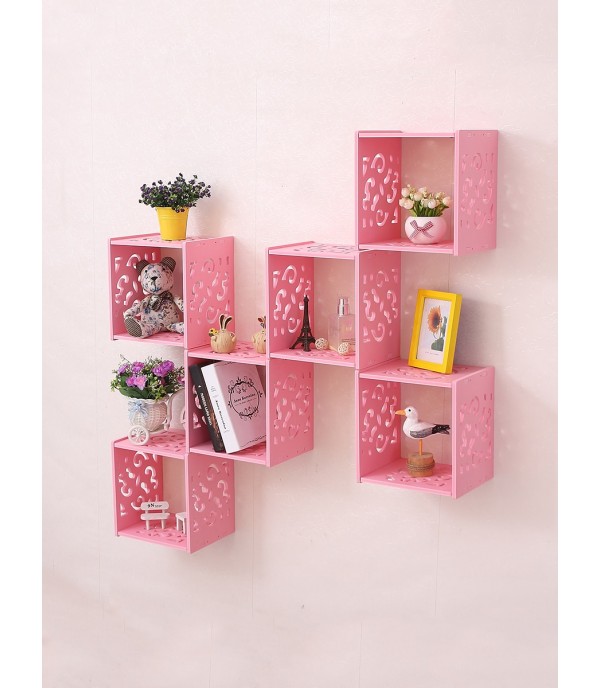 One PCS Pink Novel Carve Pattern Hanging Storage Organizer