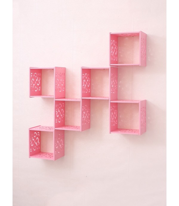 One PCS Pink Novel Carve Pattern Hanging Storage Organizer