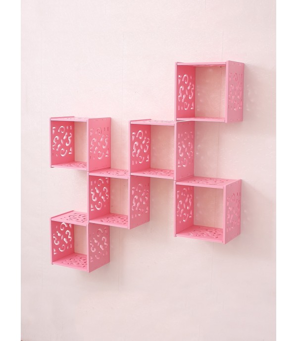 One PCS Pink Novel Carve Pattern Hanging Storage Organizer