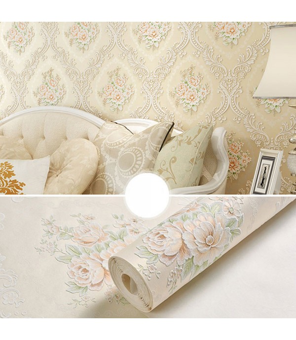 Living Room Wall Sticker European Style Flower Pattern Waterproof Self-Adhesive Wall Sticker