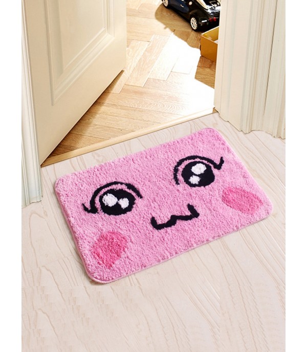Bath Floor Mat Antiskid Water Absorption Smile Face Pattern Doormat