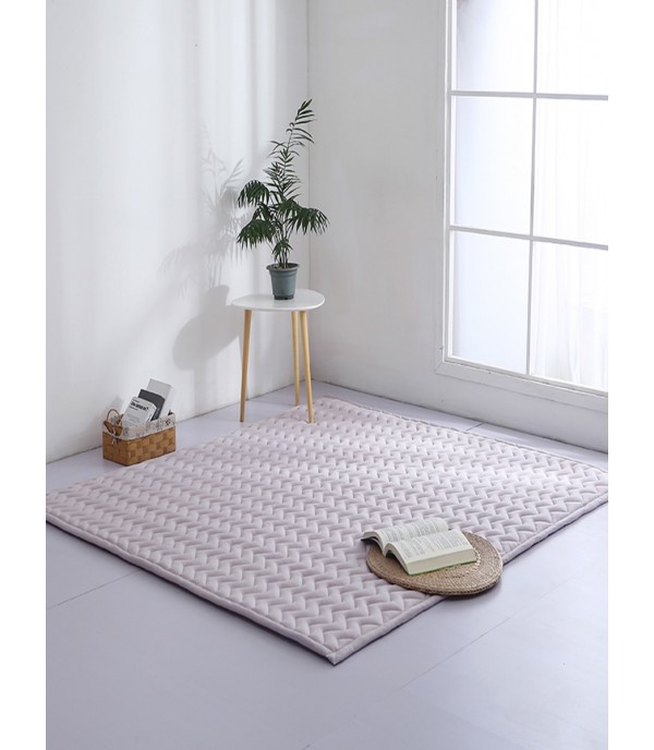 Floor Rug Simple Solid Plaids Pattern Comfy Antiskidding Home Door Mat