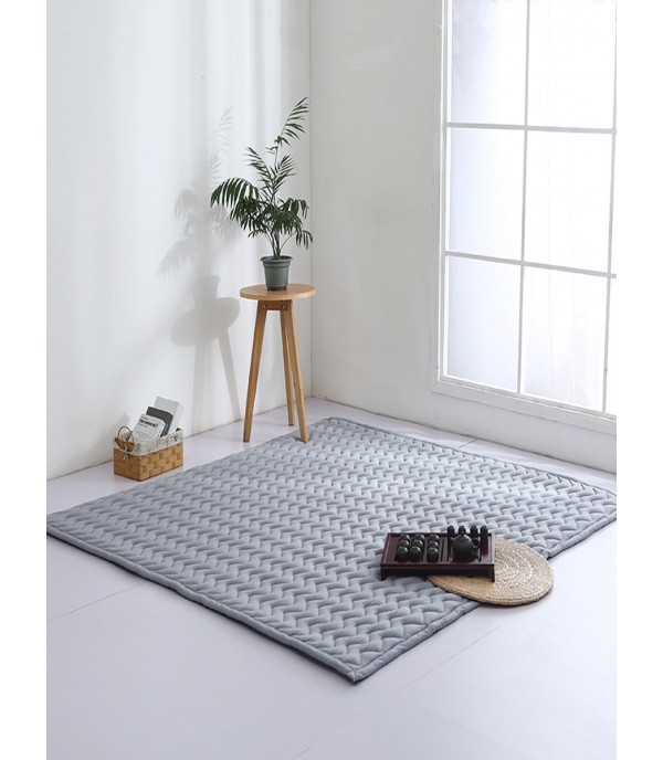 Floor Rug Simple Solid Plaids Pattern Comfy Antiskidding Home Door Mat