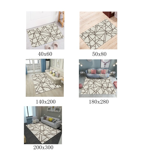 1Pc Rug Modern Simple Geometry Living Room Bedroom Square Rug