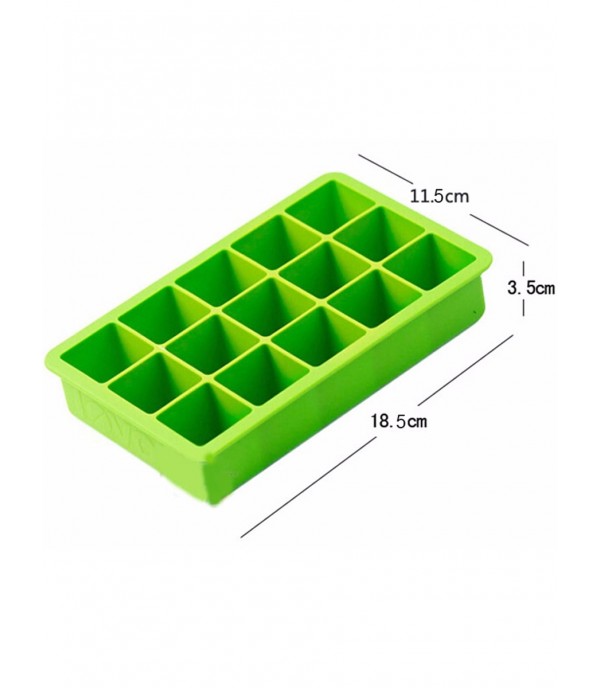 1Pc DIY Big Ice Cube Mold Square Shape Silicone Ice Tray Fruit Ice Cube Maker