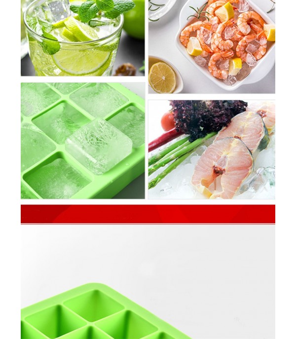 1Pc DIY Big Ice Cube Mold Square Shape Silicone Ice Tray Fruit Ice Cube Maker