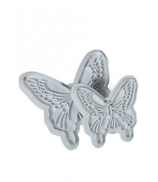 2 Pcs 3D Butterfly Fondant Mold Cake Decorating Cookie Plunger Chocolate Cutters Mold