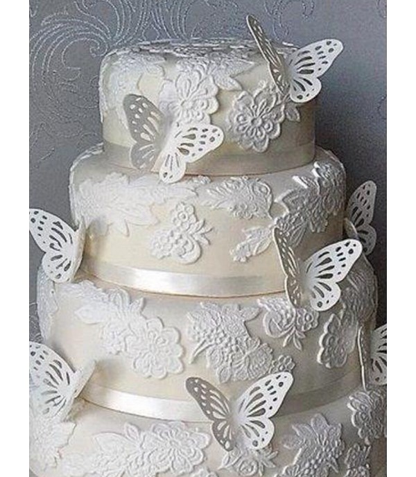 2 Pcs 3D Butterfly Fondant Mold Cake Decorating Cookie Plunger Chocolate Cutters Mold