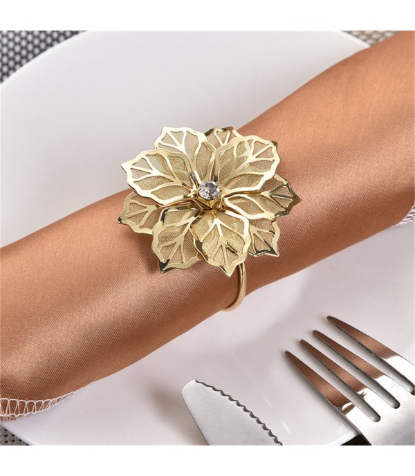 2 Pcs Napkin Rings High-Grade Fine Flower Decor Elegant Durable Napkin Buckles